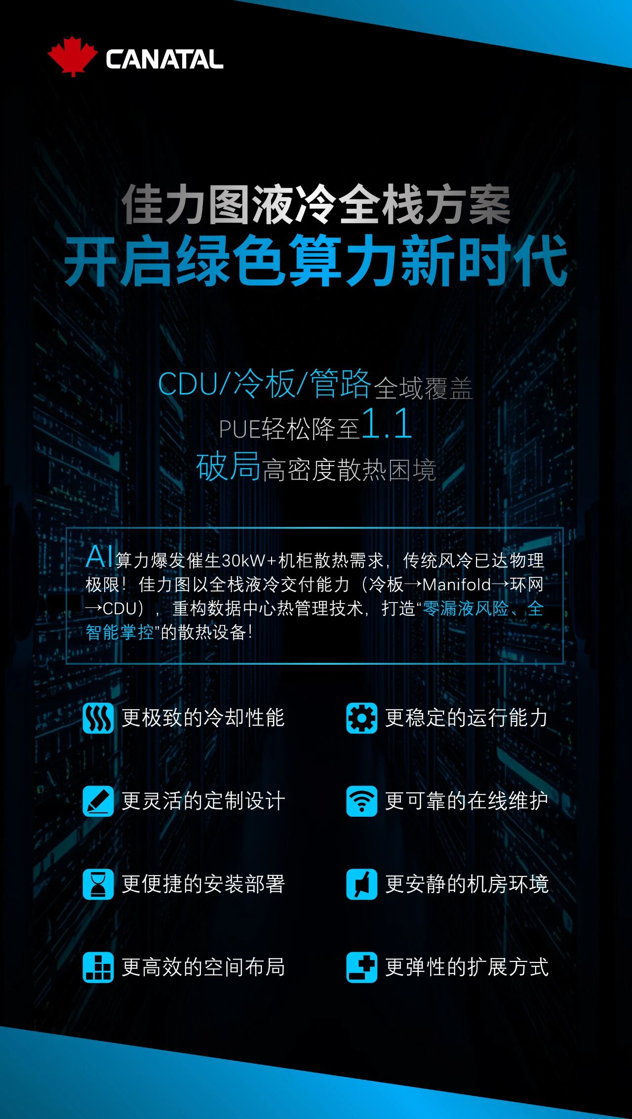 佳力图液冷全栈方案  开启绿色算力新时代