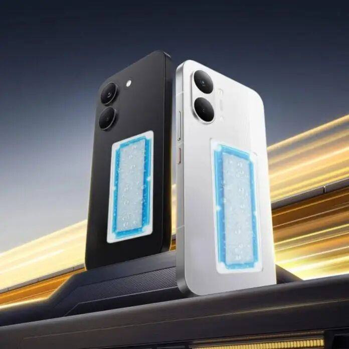 带有散热垫的智能手机。